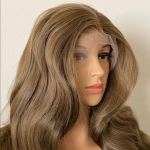 NWT 30” turmeric bronde wave blended human wig long thick beachy waves custom